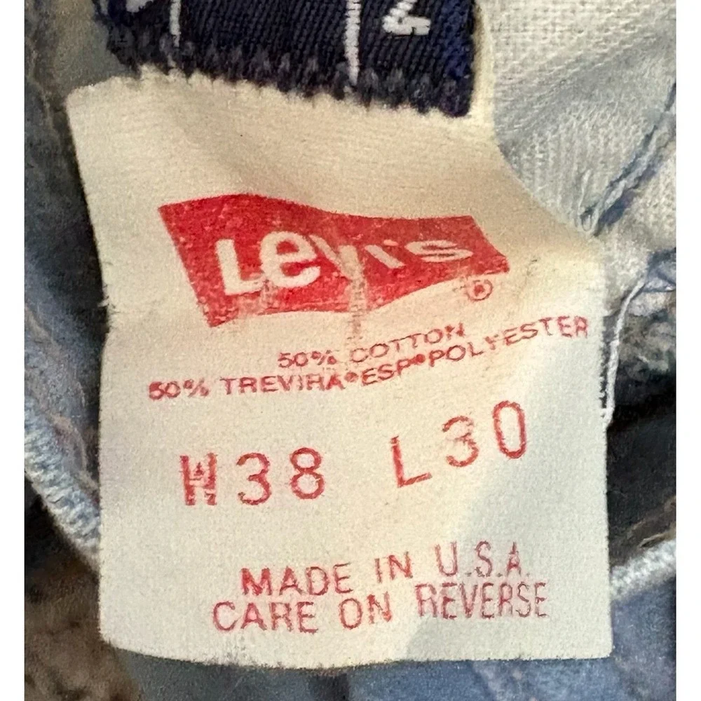 Vintage Levis Jeans Skosh More Room Orange Tab Light Wash USA‎ 36x28 Blue